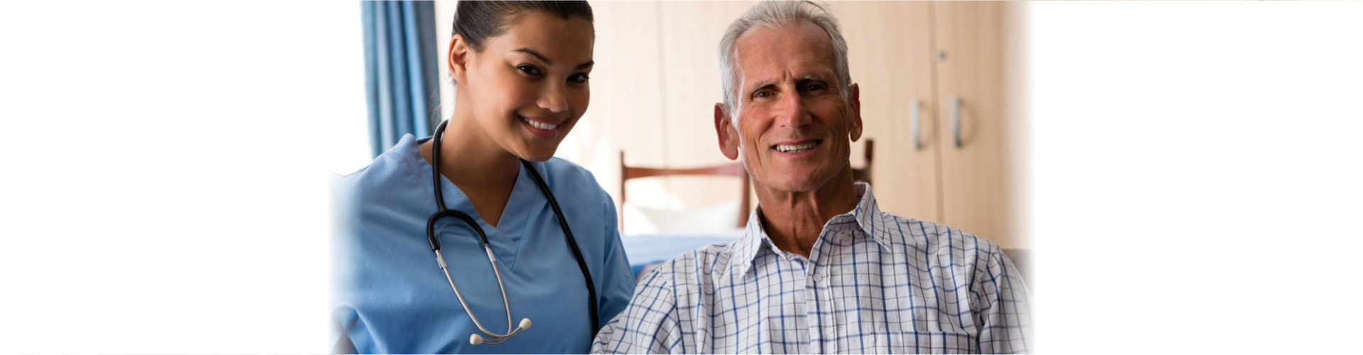 caregiver and elderly man